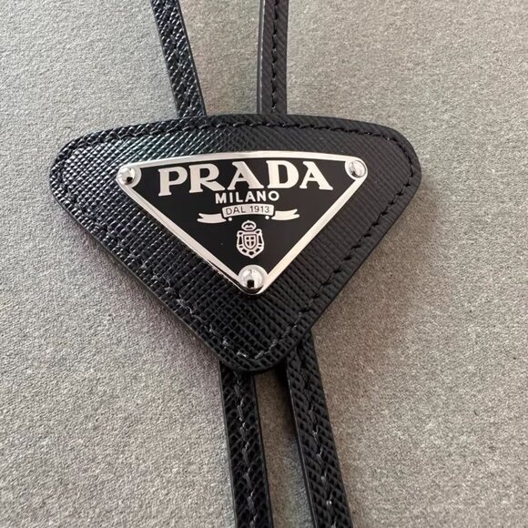 Prada Saffiano Leather Bolo Tie Unisex - Picture 1 of 9